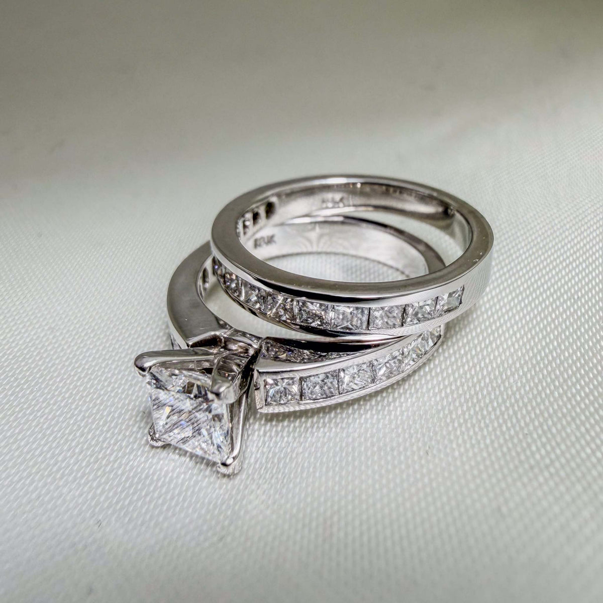 18k White Gold Bridal Rings