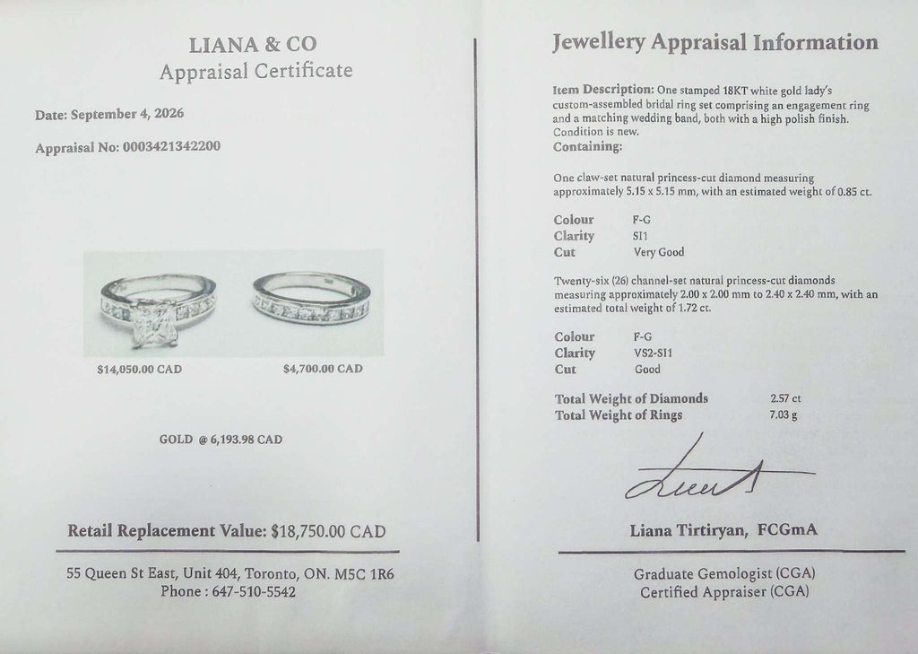 18k White Gold Bridal Rings