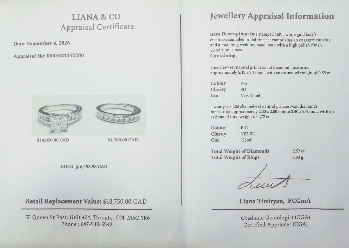 18k White Gold Bridal Rings