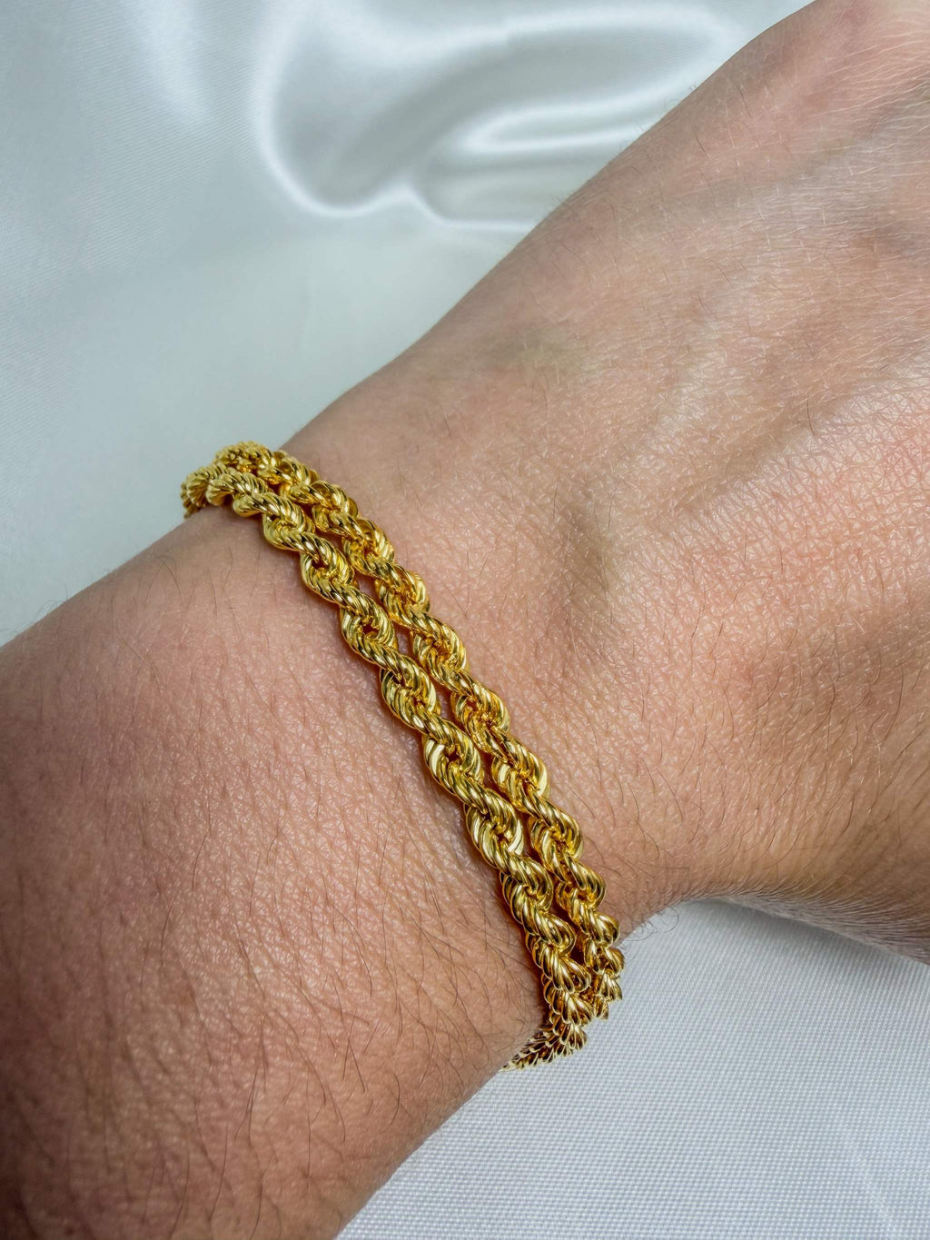 18k Double Strand Rope Chain Bracelet