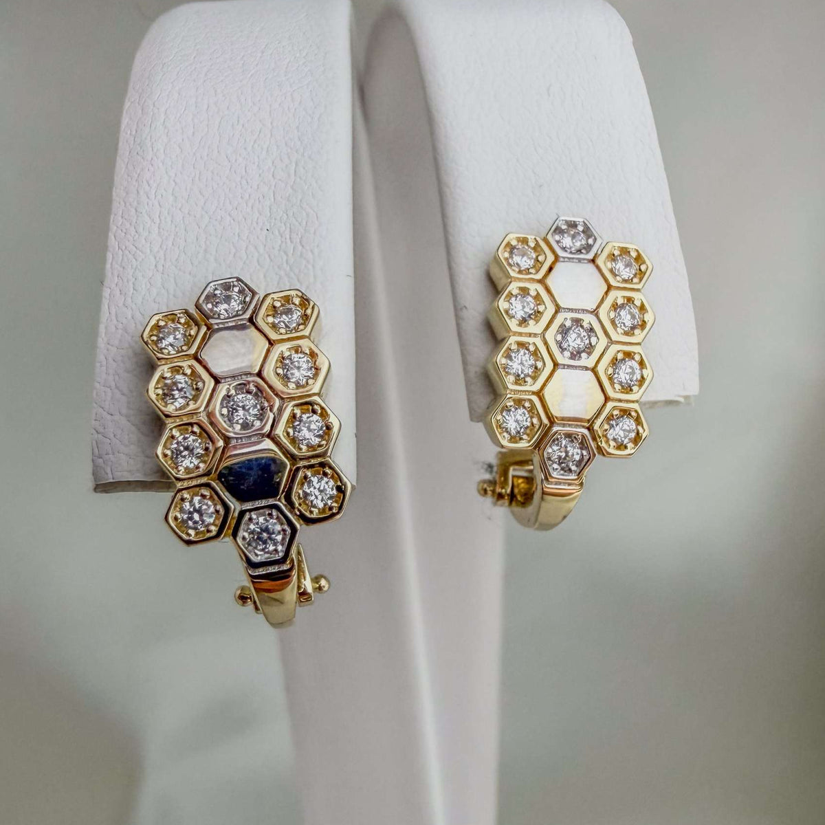 14k Gold Honeycomb Earrings