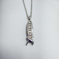 Diamond Channel 10k White Gold Pendant with Chain