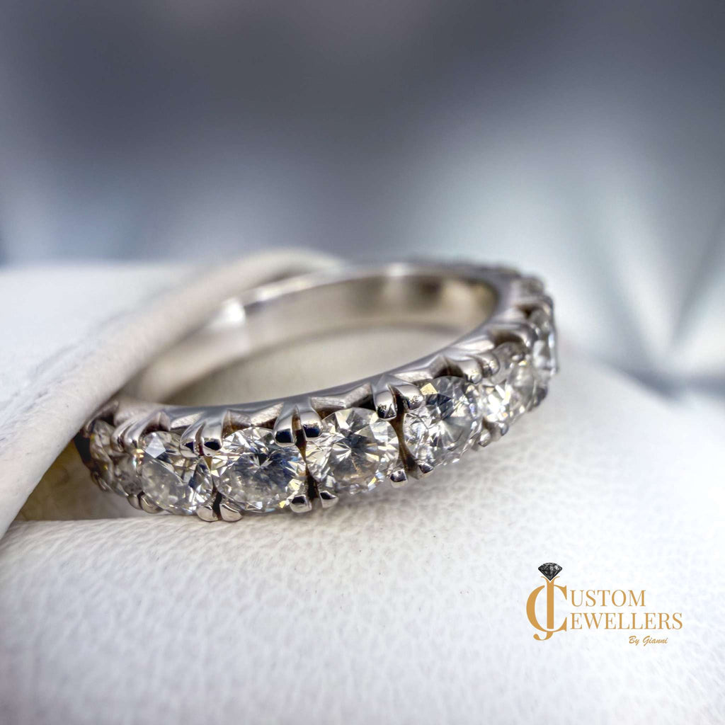 2ct Natural Eternity Diamond Wedding Band in 18k White Gold