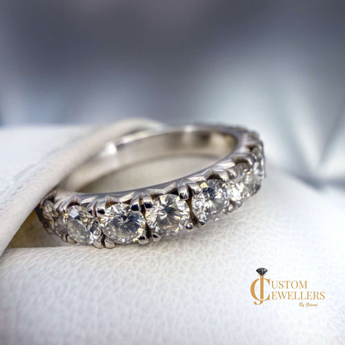 2ct Natural Eternity Diamond Wedding Band in 18k White Gold