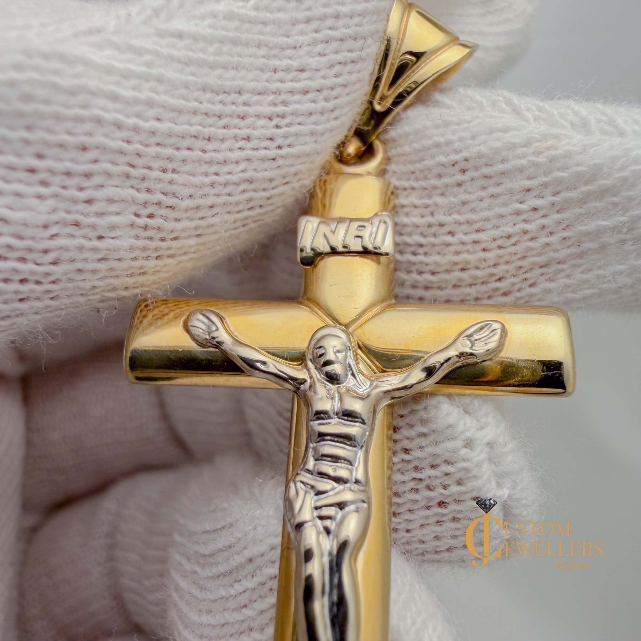 10k Gold INRI Jesus on the Cross Pendant | Custom Jewellers by Gianni