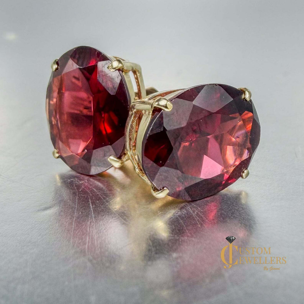 Gorgeous 9ct Ruby Stud Earrings in 14k Yellow Gold