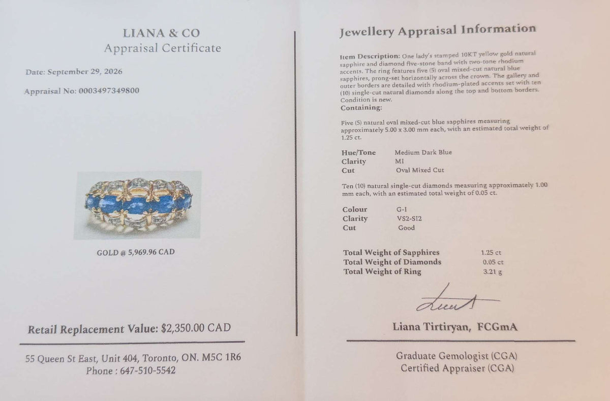Eye-catching Blue Sapphire and VS Diamond Ring