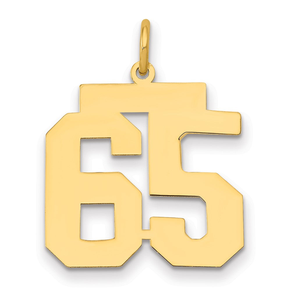 10k Yellow Gold Medium Polished Number 65 Charm