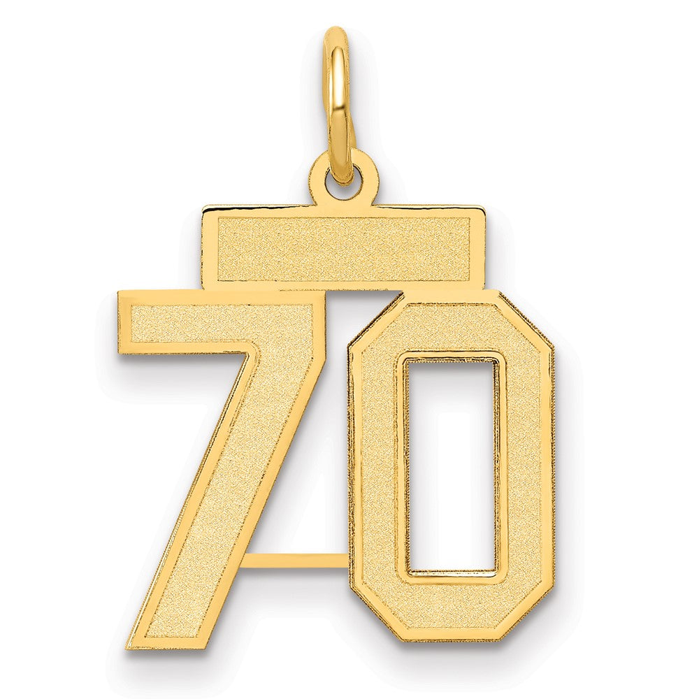 Breloque chiffre 70 en satin, 10 carats, petite