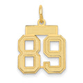 Breloque chiffre 89 en satin, or 10 carats