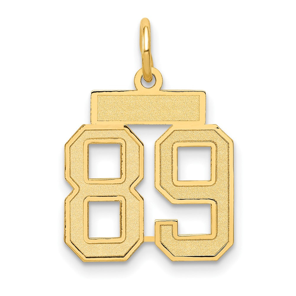 Breloque chiffre 89 en satin, or 10 carats