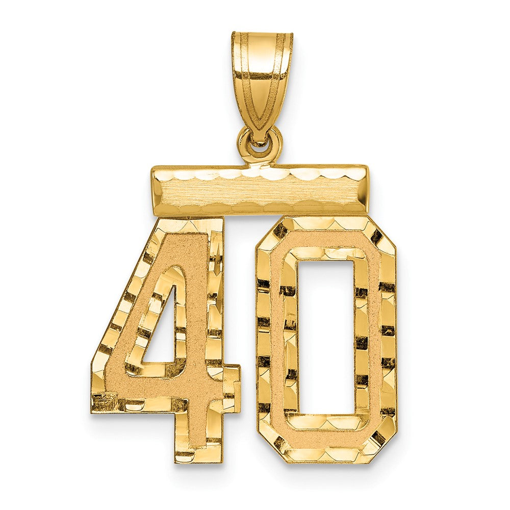 Pendentif chiffre 40 en or 10 carats, taille diamant