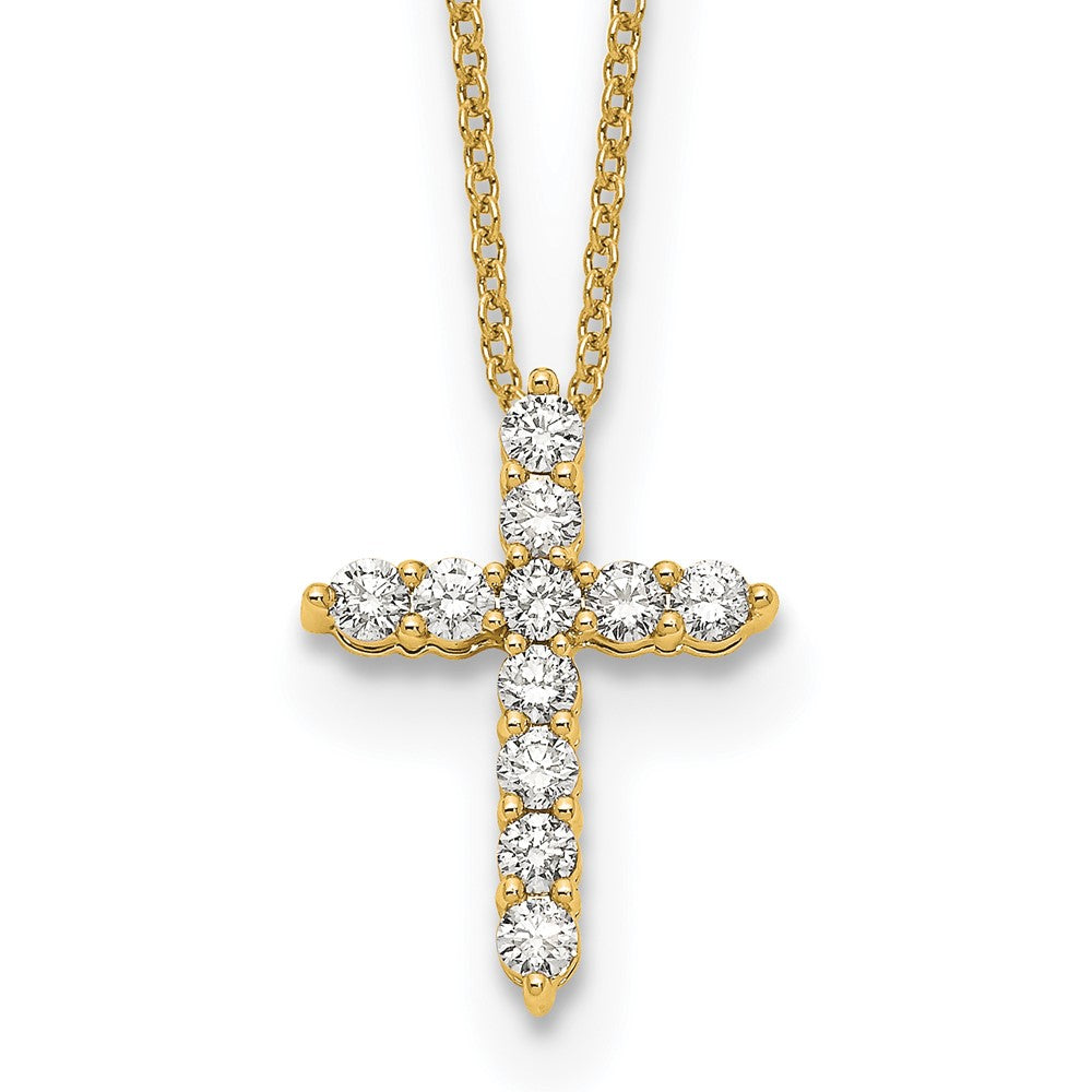 Collier croix en diamant 14k 18 pouces