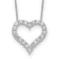 Collier cœur en diamant or blanc 14 carats 18 pouces