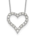 Collier cœur en or blanc 14 carats avec diamant, 18 pouces
