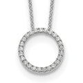 Collier Cercle de Diamants en Or Blanc 14k 18 pouces