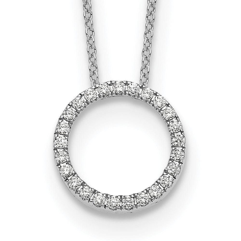 Collier Cercle de Diamants en Or Blanc 14k 18 pouces