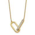 Collier tendance à maillons en diamants polis 14 carats