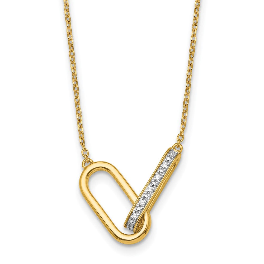 Collier tendance à maillons en diamants polis 14 carats