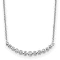 Collier barre incurvée en or blanc 14 carats avec diamants
