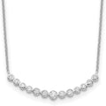 Collier barre incurvée en or blanc 14 carats avec diamants