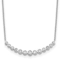 Collier barre incurvée en diamants et or blanc 14k