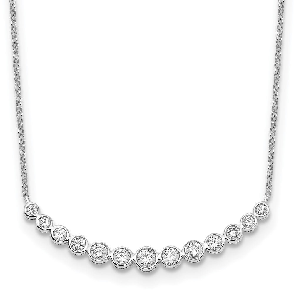 Collier barre incurvée en diamants et or blanc 14k