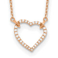 Collier cœur en or rose 14 carats avec diamants