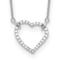 Collier avec pendentif cœur en diamant en or blanc 14k