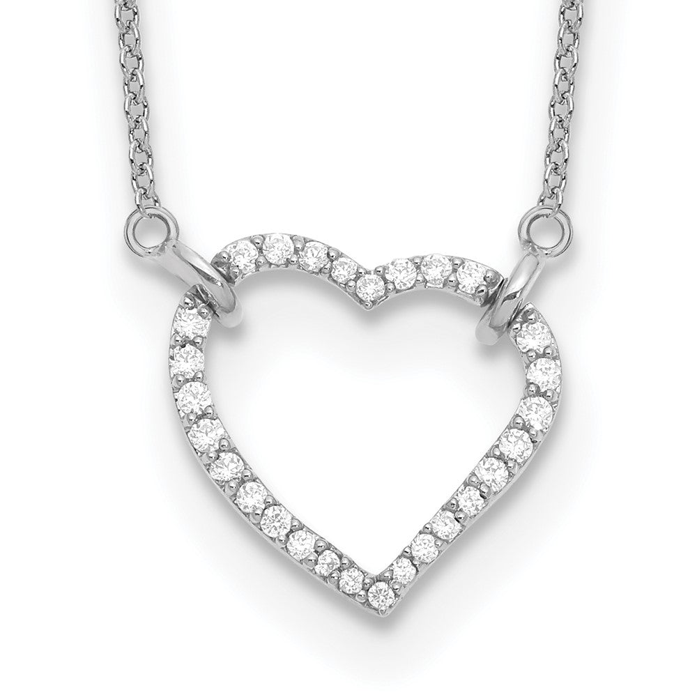 Collier avec pendentif cœur en diamant en or blanc 14k