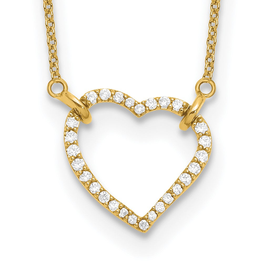 Collier pendentif cœur en diamant 14 carats