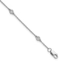Bracelet maille forçat à stations de diamants en or blanc 14 carats