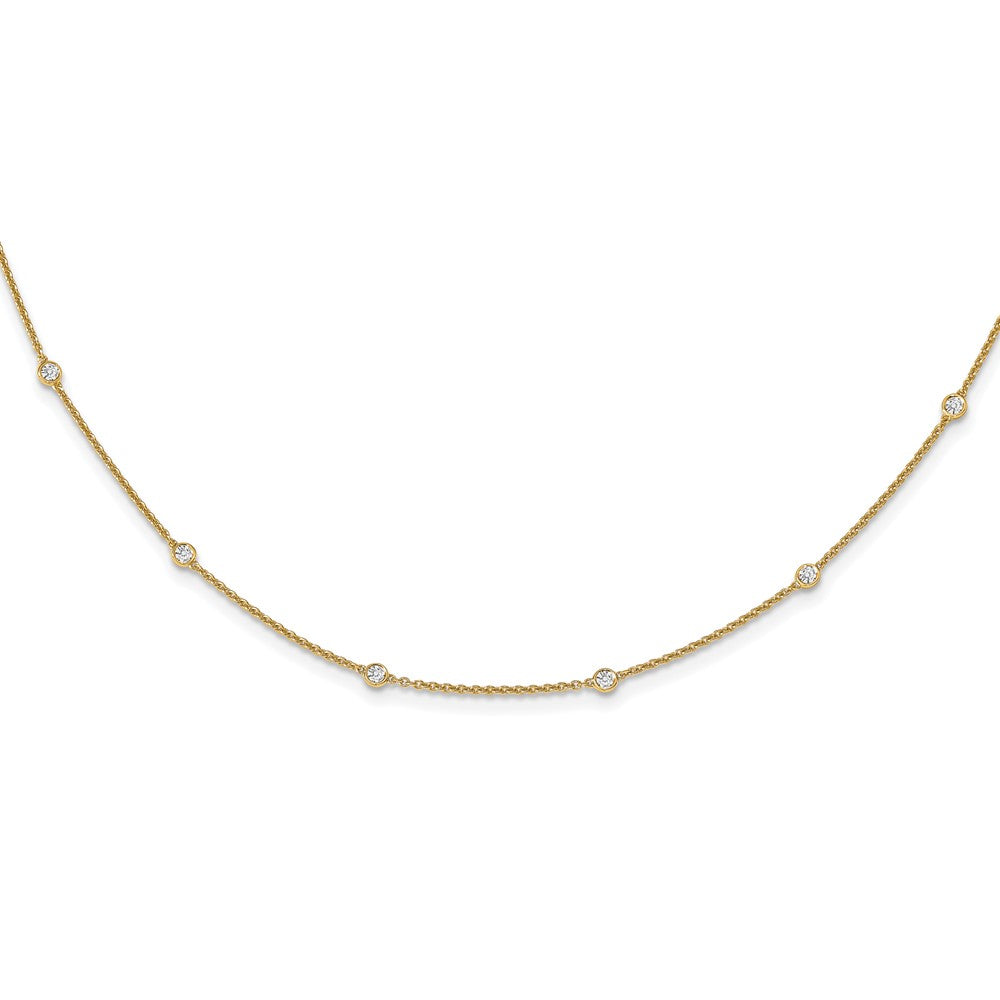 Collier câble à stations diamants 14k