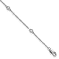 Bracelet gourmette en or blanc 14 carats serti de diamants en station