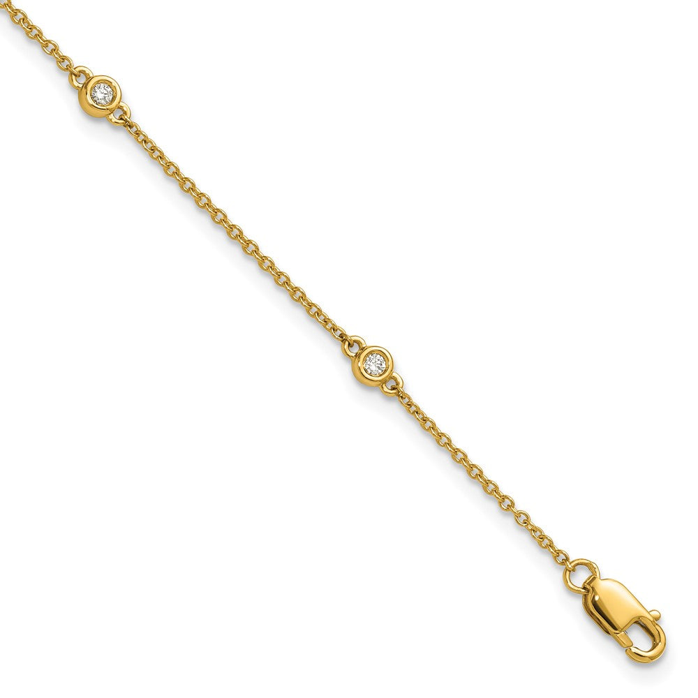 Bracelet câble à stations en diamant 14k