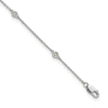 Chevillère à maillons en or blanc 14 carats avec diamants