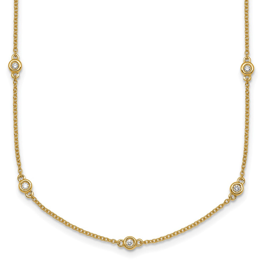 Collier chaîne à stations en diamant 14 carats