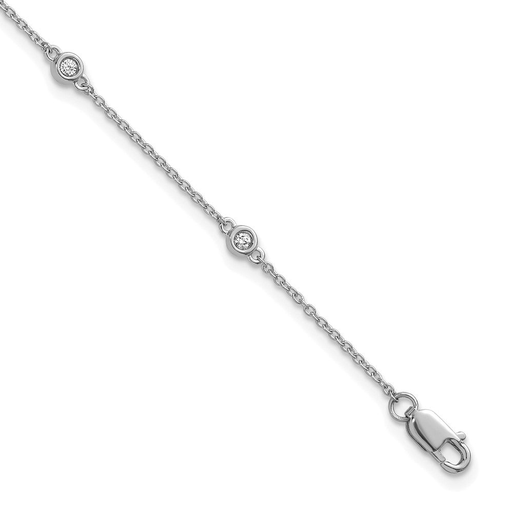 Bracelet station en or blanc 14 carats avec diamants