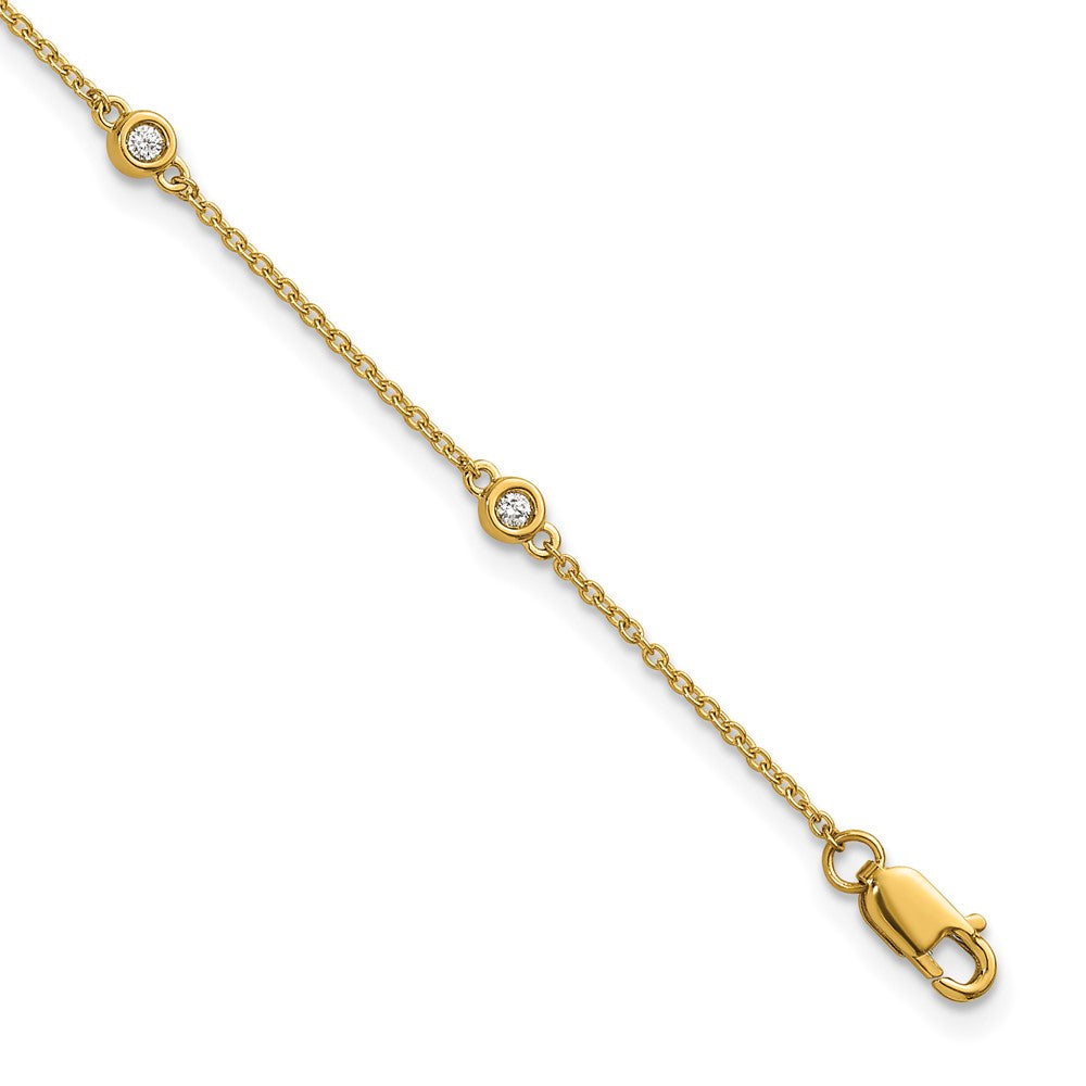 Bracelet câble à stations diamants 14 carats