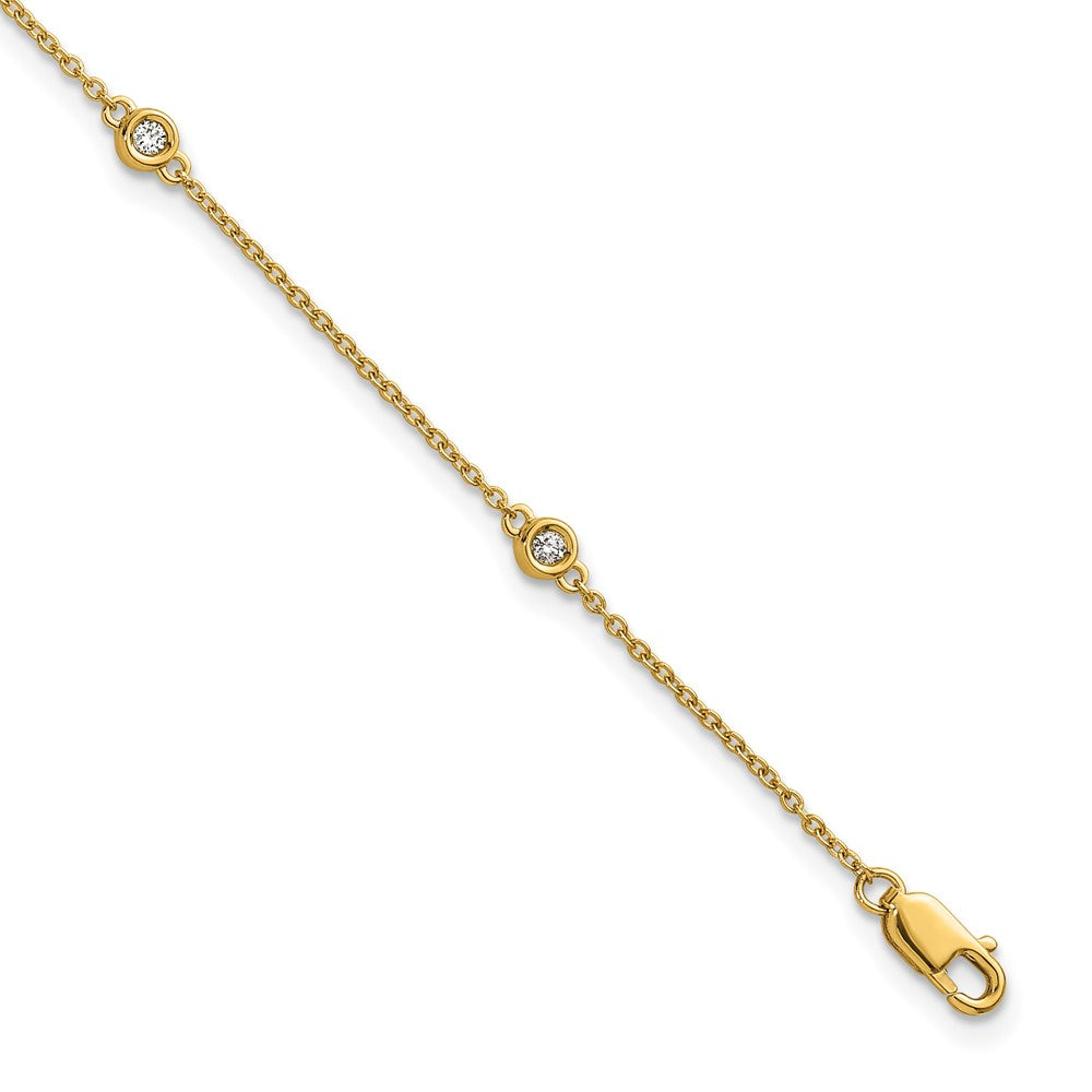 Bracelet câble avec diamants 14 carats