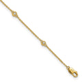 Bracelet de cheville chaîne en or 14 carats avec diamants