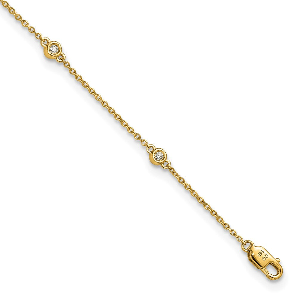 Bracelet de cheville chaîne en or 14 carats avec diamants