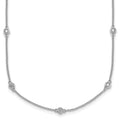 Collier chaîne à stations en or blanc 14k et diamants