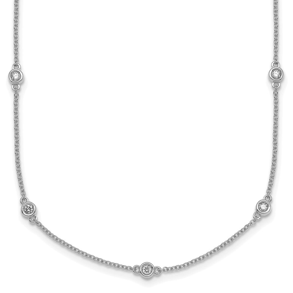 Collier à mailles forçat avec diamants en or blanc 14k