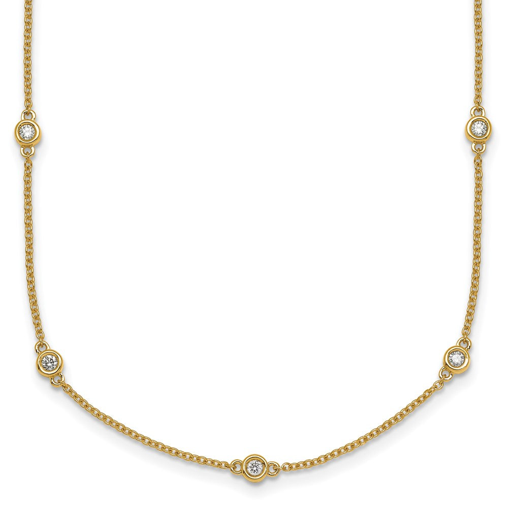 Collier câble de station avec diamants 14 carats