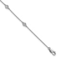 Bracelet chaîne à maillons avec diamants en or blanc 14 carats