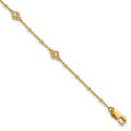 Bracelet chaîne avec diamants sertis à intervalles réguliers en or 14 carats