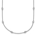 Collier maille forçat en or blanc 14 carats avec diamants répartis