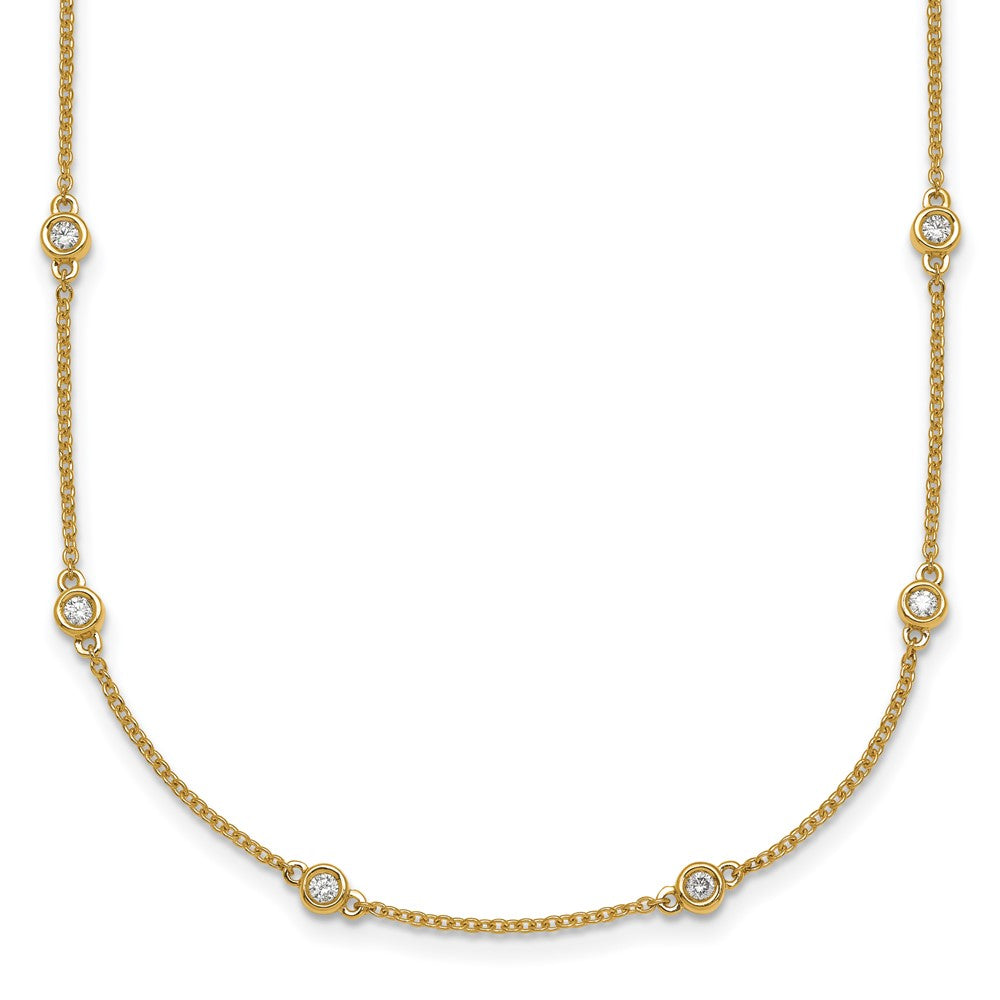Collier maille forçat 14 carats avec diamants en station