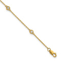 Bracelet chaîne avec diamants sertis à intervalles réguliers en or 14 carats